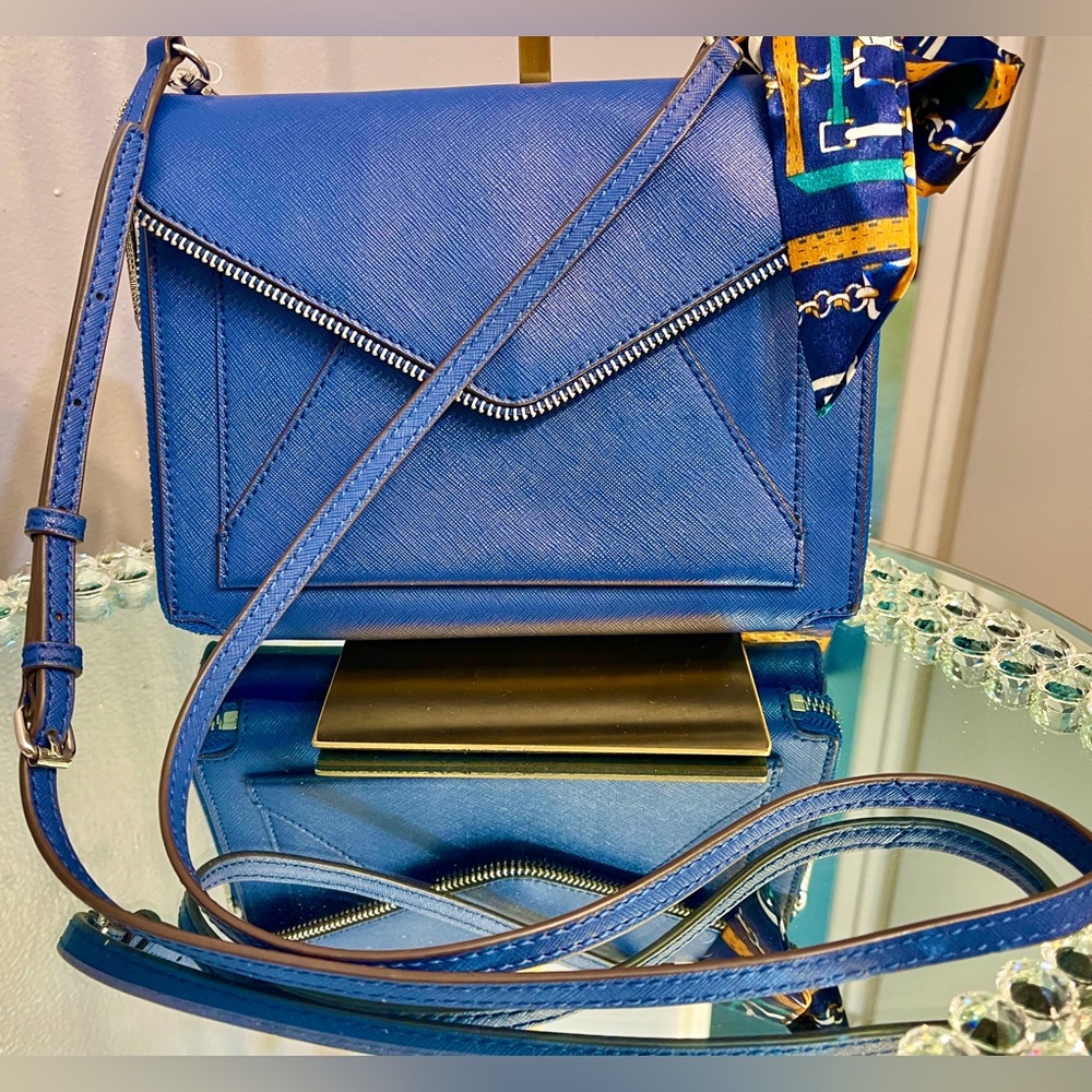 Rebecca Minkoff Envelope Style Saffiano Leather EUC Crossbody Bag Royal Blue
